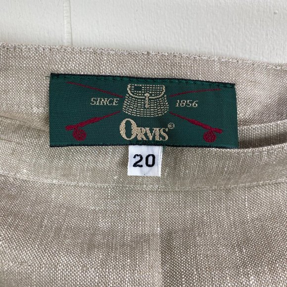 NWT Orvis Tan Faux Wrap Skirt Linen Blend - Picture 4 of 5